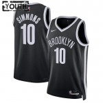 Maillot NBA Brooklyn Nets Ben Simmons 10 Nike 2022-23 Icon Edition Noir Swingman - Enfant